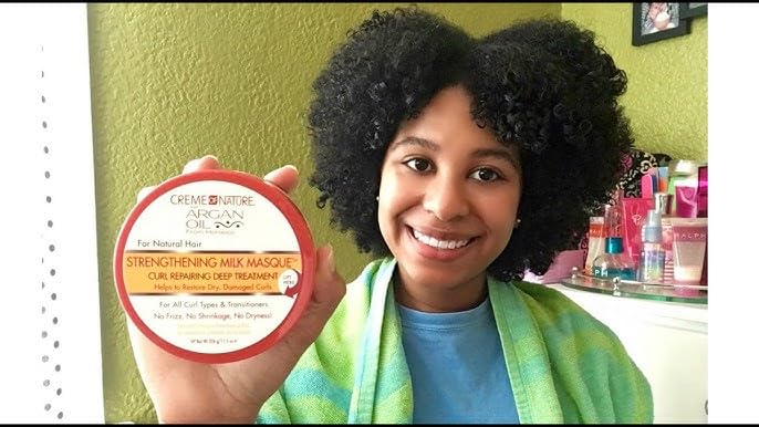 Argon Oil Strengthening Hair Masque by Creme of Nature, Argan Oil of Morocco, Helps Restore Dry Damaged Curls, 11.5 Fl Oz - Image 4