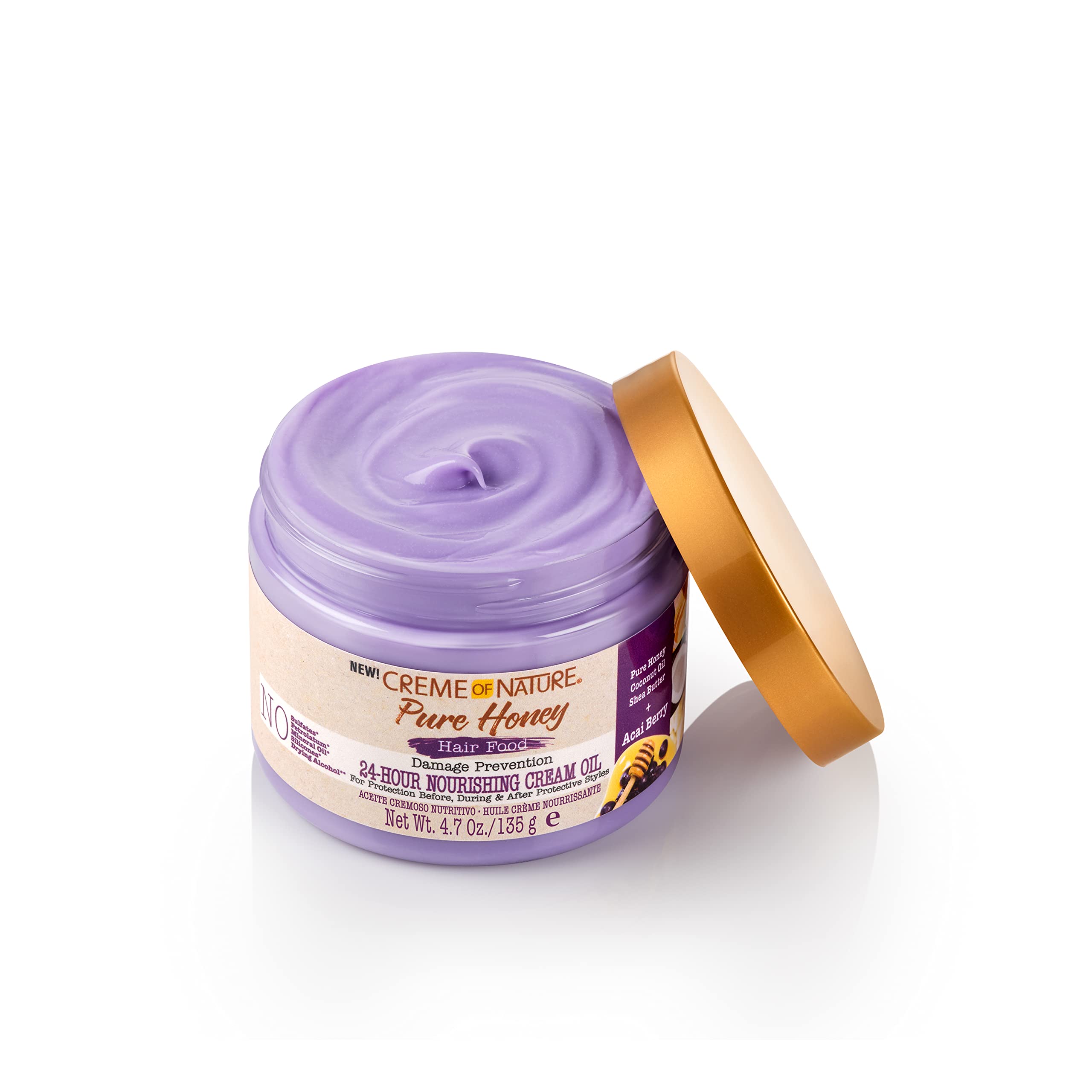 Creme of Nature, Acai Hair Cream, Honey and Acai Collection, 4.7 Oz - Image 4