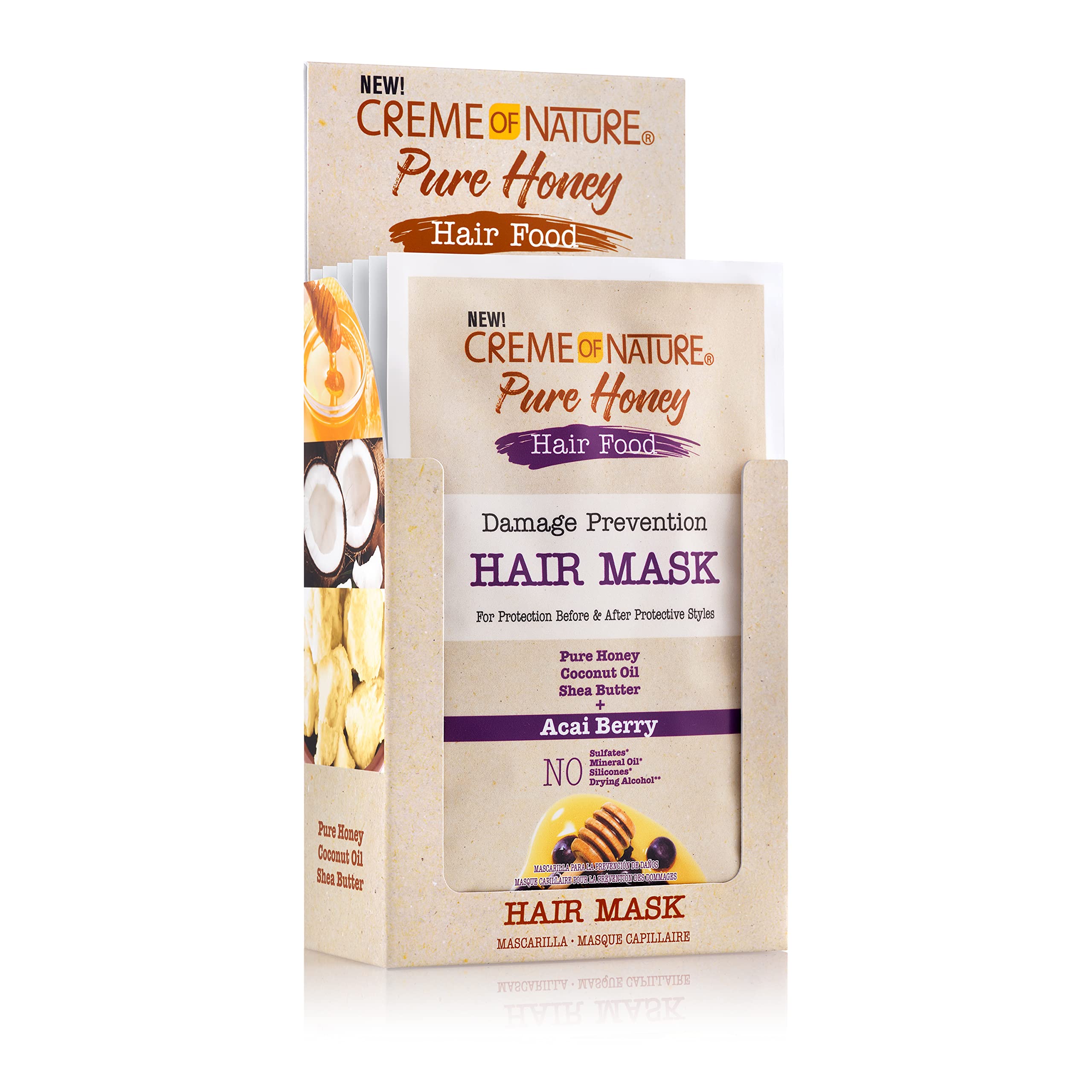 Creme of Nature, Acai Hair Mask, Honey and Acai Formula, 1.75 Oz - Image 4