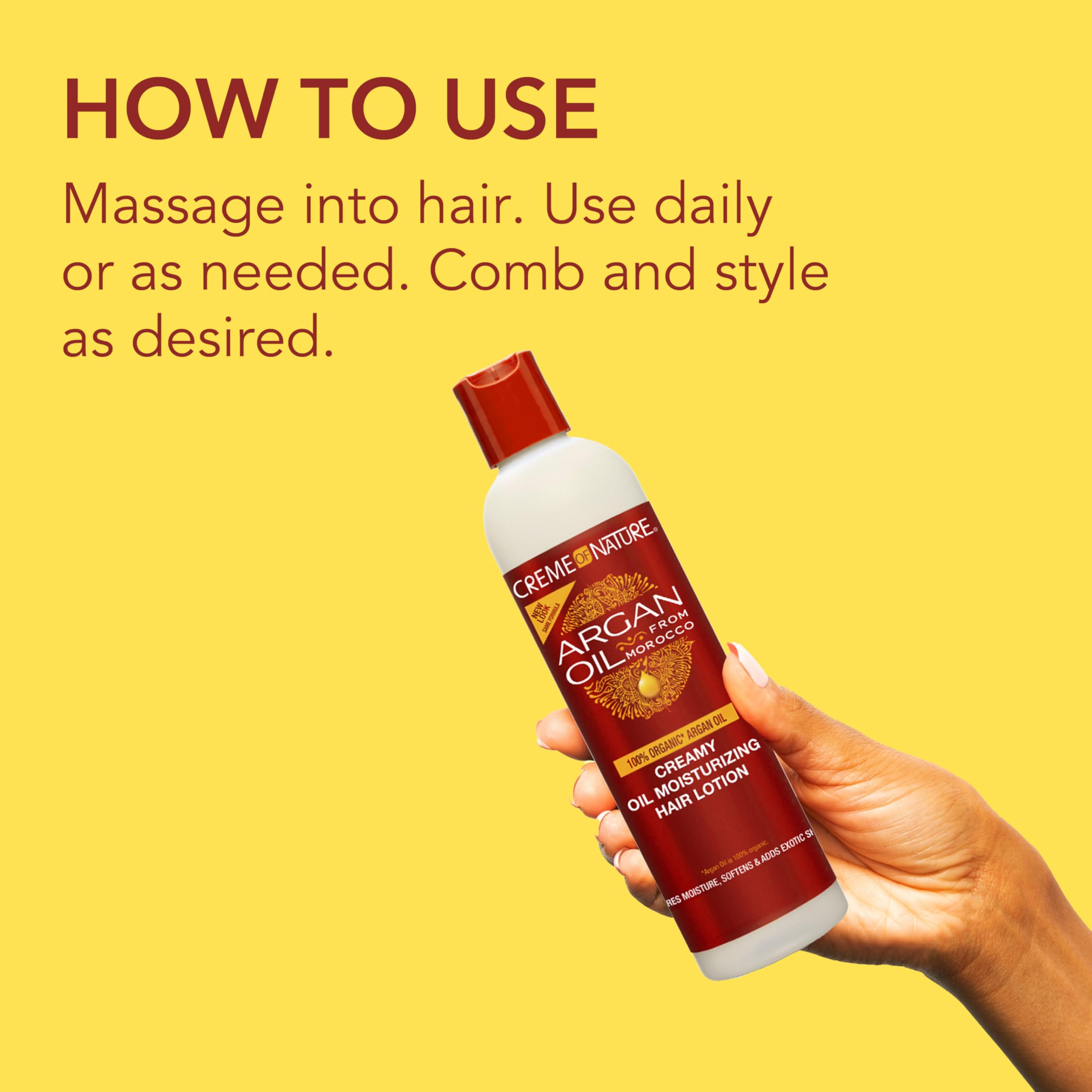 Creme of Nature Argan Oil from Morocco Creamy Oil Moisturizing Hair Lotion, Restores Moisture, Softness, Controls Frizz & Breakage, 8.45 fl oz - Image 7