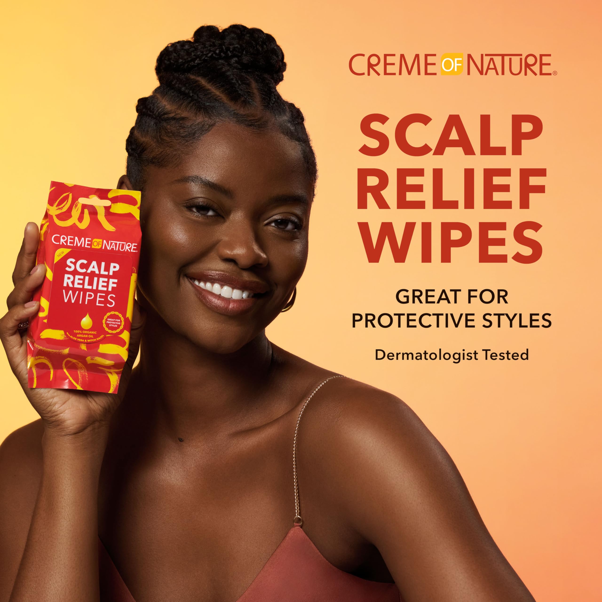 Creme of Nature Argan Oil from Morocco Scalp Relief Wipes, Moisturizing Cleanser for Dry Irritated Scalp, Braids & Locs Care, 20 count - Image 2