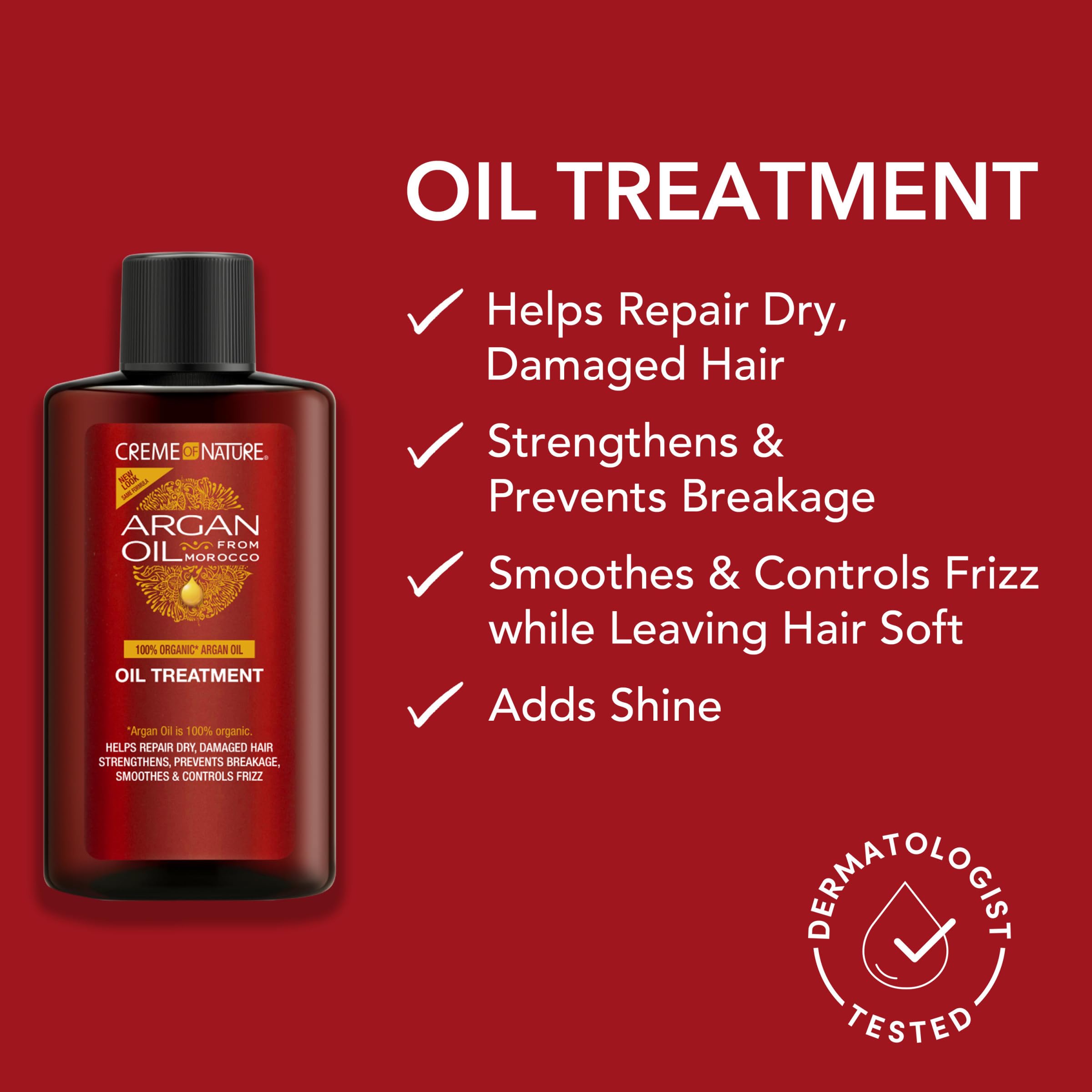 Creme of Nature Argan Oil Treatment, Adds Shine & Smooths Frizz, Strengthens and Repairs Dry Hair, Lightweight Daily Oil with Argan Oil, 3 fl oz - Image 3
