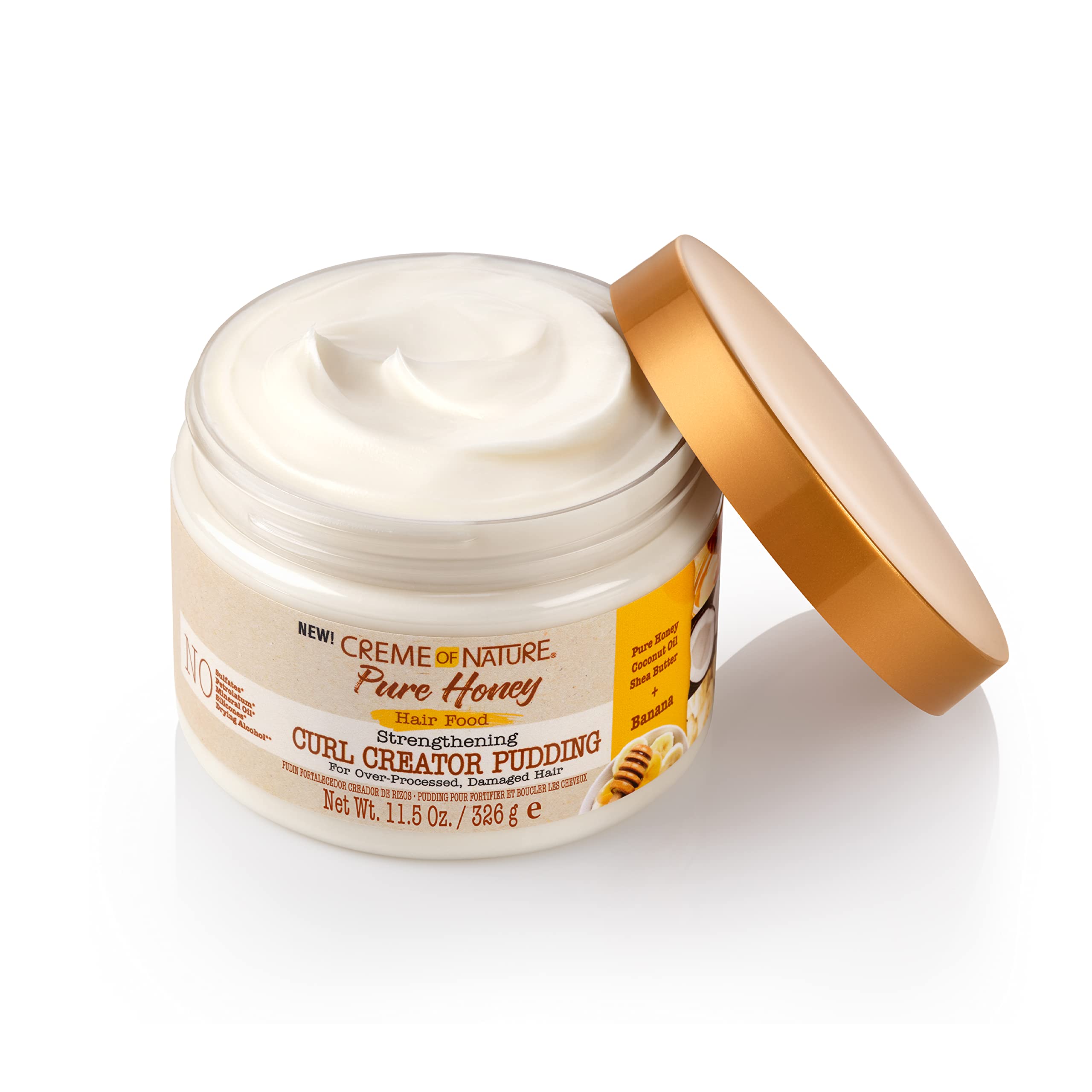 Creme of Nature, Curl Pudding, Pure Honey and Banana Collection, For Over Processed Damages Hair, 4.7 Fl Oz - Image 4
