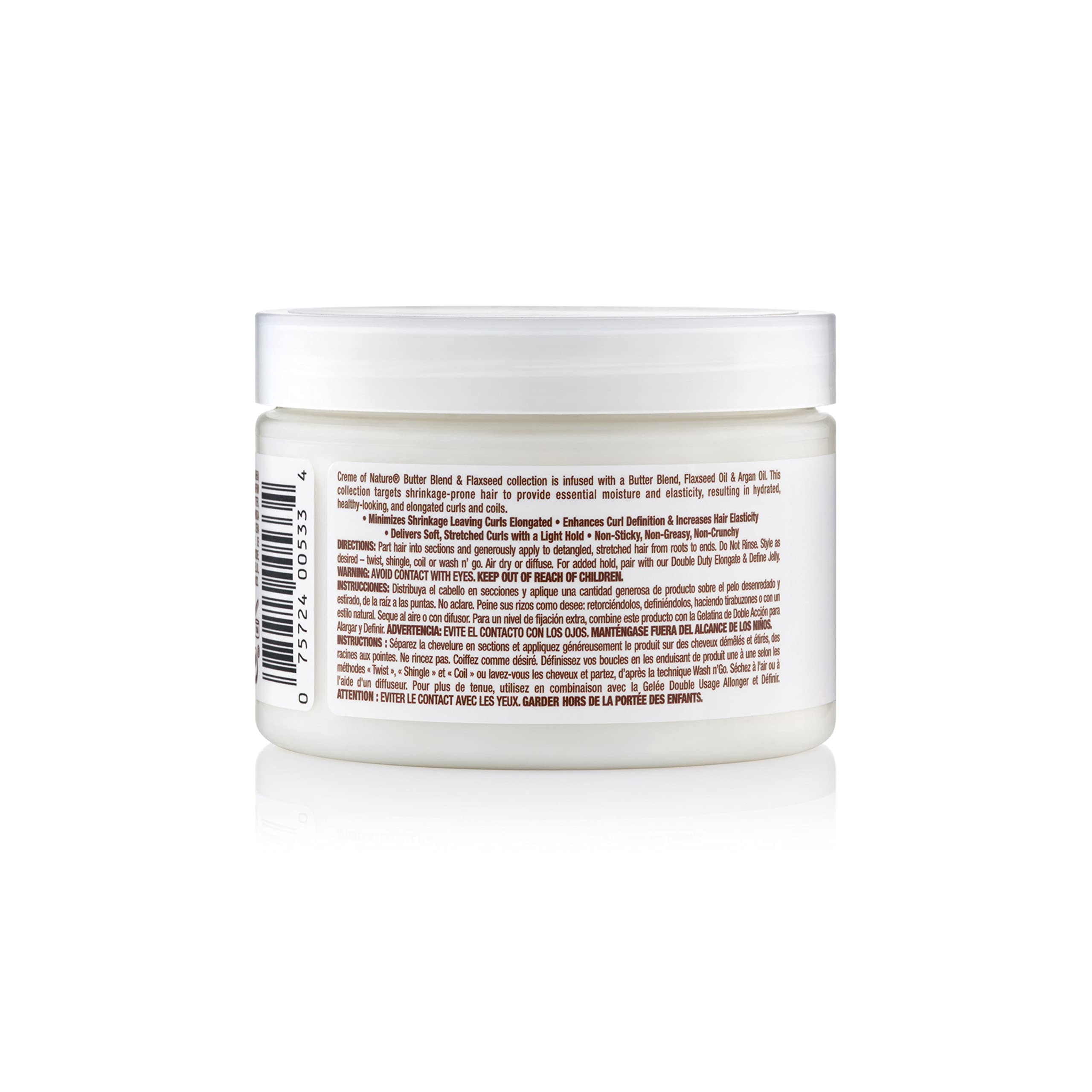 Creme of Nature Double Duty Stretch and Define Pudding with Butter Blend Flaxseed and Argan Oil, Moisture-Rich Anti-Shrinkage Curl-Defining Cream for Natural Hair Styling, 11.5 oz - Image 3