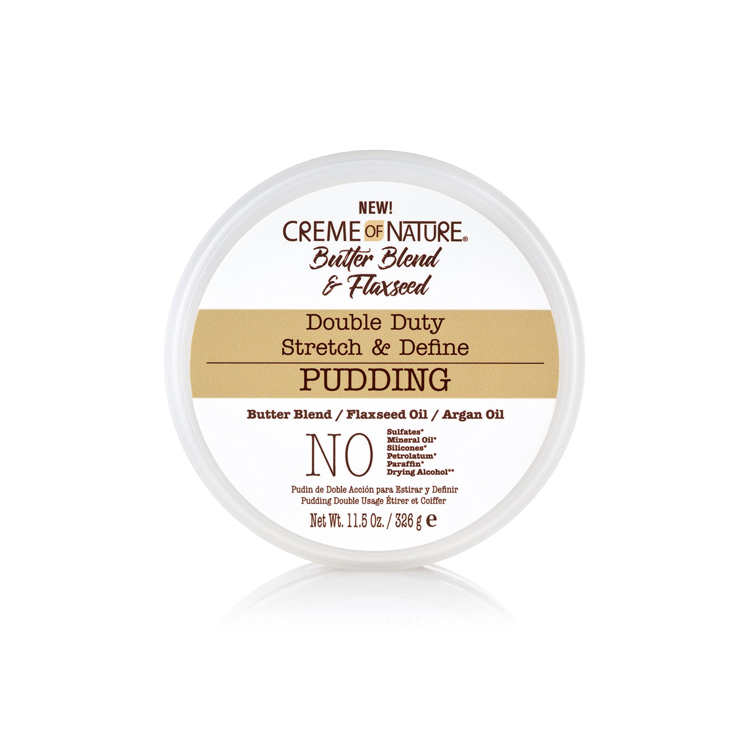 Creme of Nature Double Duty Stretch and Define Pudding with Butter Blend Flaxseed and Argan Oil, Moisture-Rich Anti-Shrinkage Curl-Defining Cream for Natural Hair Styling, 11.5 oz - Image 4