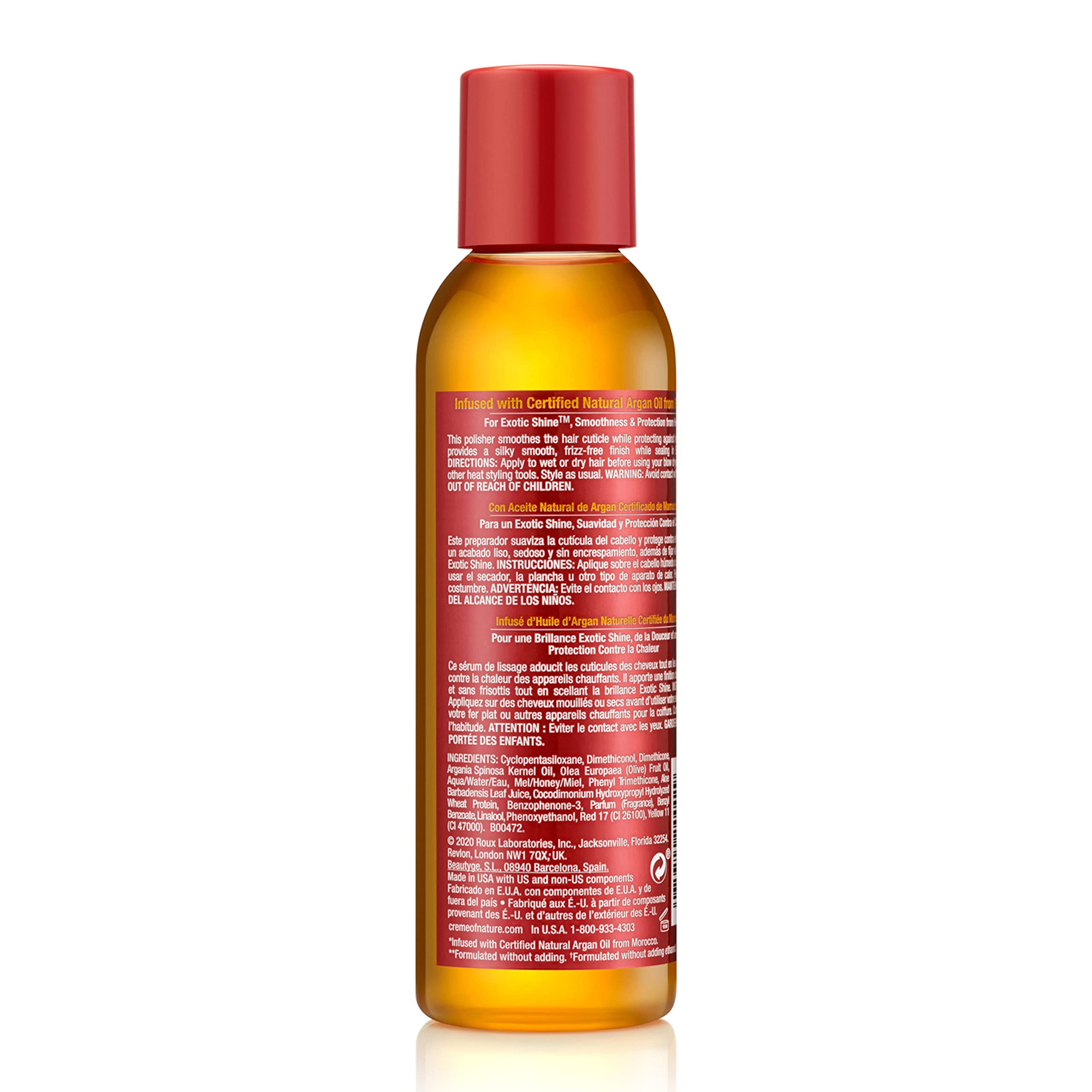 Creme of Nature Heat Protector Smooth & Shine Polisher, Seals Shine, Smooths Hair, Protects Up to 450°F, Infused with Argan Oil, 4 fl oz - Image 8