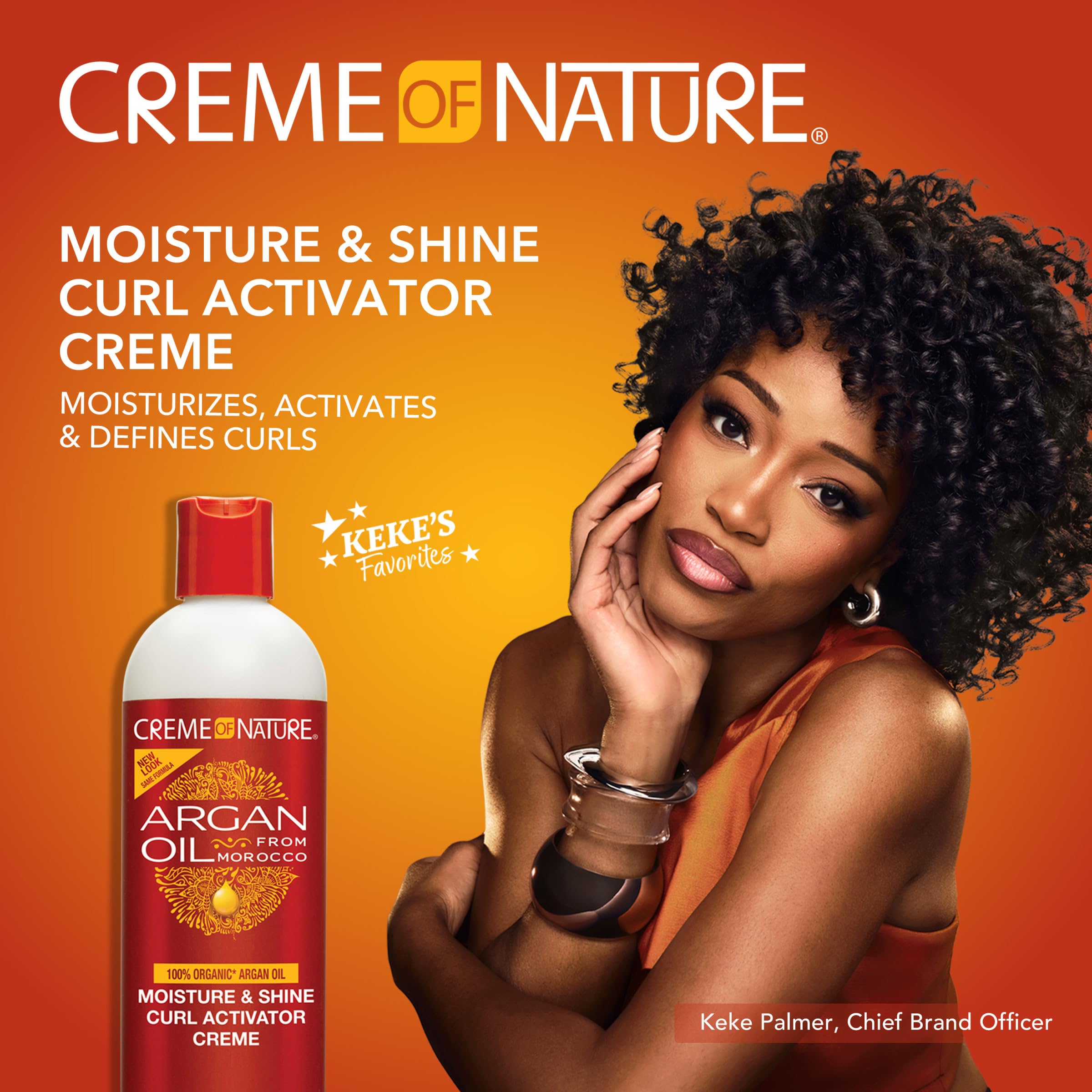 Creme of Nature Moisture & Shine Curl Activator Creme, Defines & Smooths Curls, Anti-Frizz, Hydrating Formula with Argan Oil from Morocco, 12 oz - Image 2