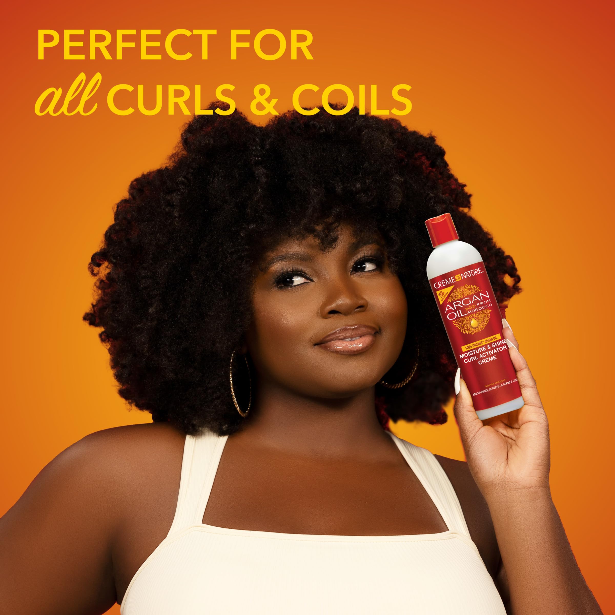 Creme of Nature Moisture & Shine Curl Activator Creme, Defines & Smooths Curls, Anti-Frizz, Hydrating Formula with Argan Oil from Morocco, 12 oz - Image 3