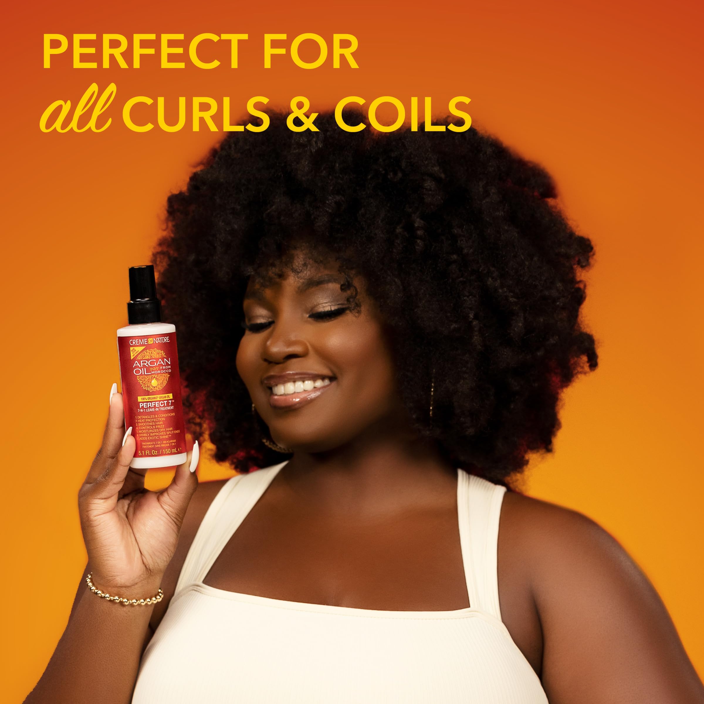 Creme of Nature Perfect 7™ Leave-In Treatment, 7-in-1 Spray For Frizz-Control, Protects From Heat and Detangles, Infused with Argan Oil, 5.1 fl oz - Image 3