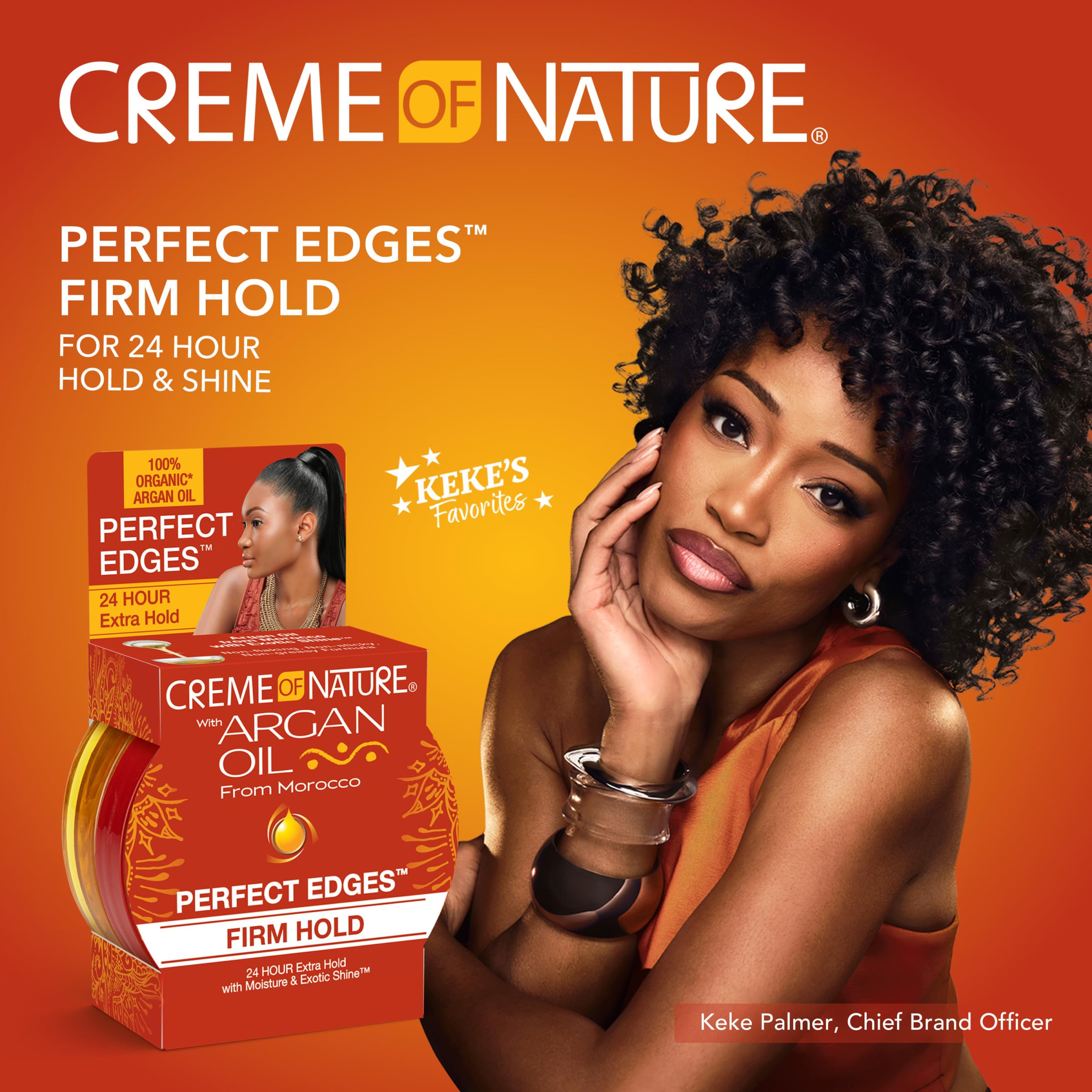 Creme of Nature Perfect Edges™ Firm Hold Edge Control Gel, 24-Hour Hold, Non-Flaking, Frizz Control, Sleek Hair Gel, Argan Oil Edge Styler, 2.25 oz - Image 3