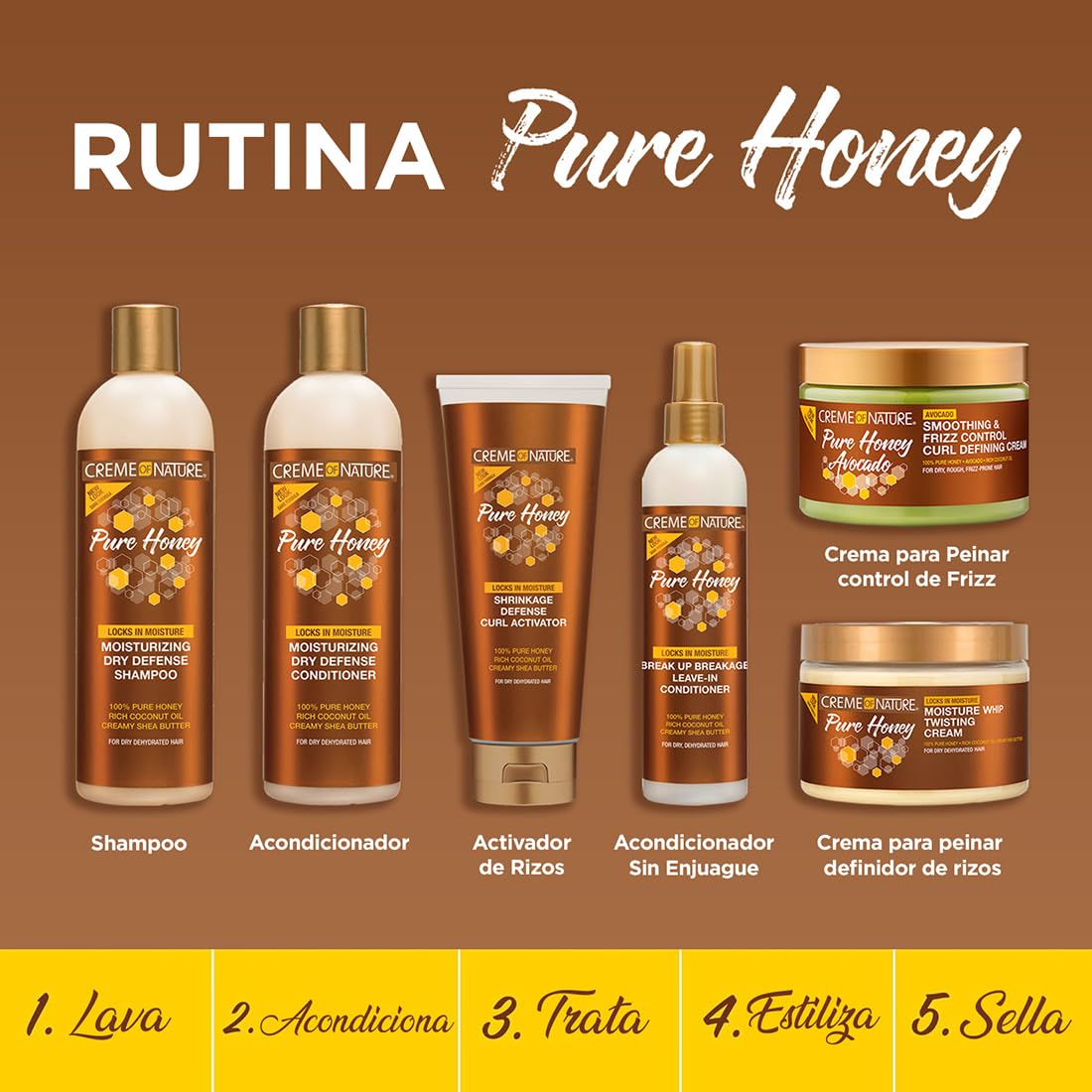 Creme of Nature Pure Honey Moisturizing Dry Defense Shampoo, Gently Cleanses & Restores Moisture, With Coconut Oil & Shea Butter, For Dry, Dehydrated or Brittle Hair, 12 oz - Image 4