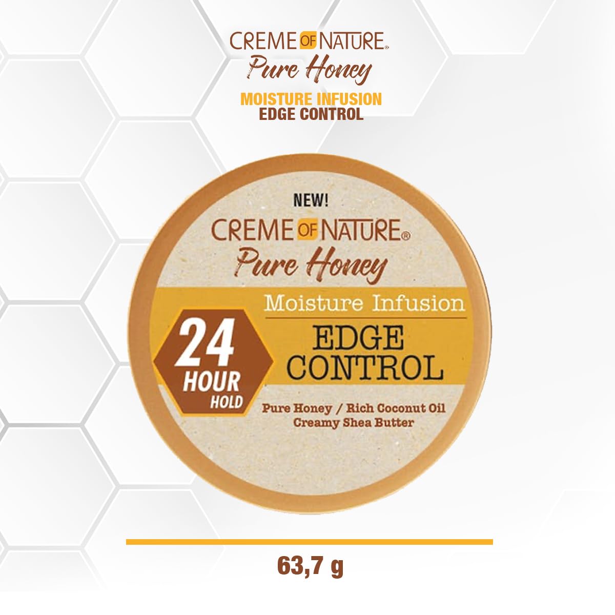 Creme of Nature Pure Honey Moisture Infusion Edge Control, 24-Hour Hold for Sleek Styles, Non-Flaking, Non-Greasy Formula with Coconut Oil & Shea Butter, 2.25 oz - Image 5