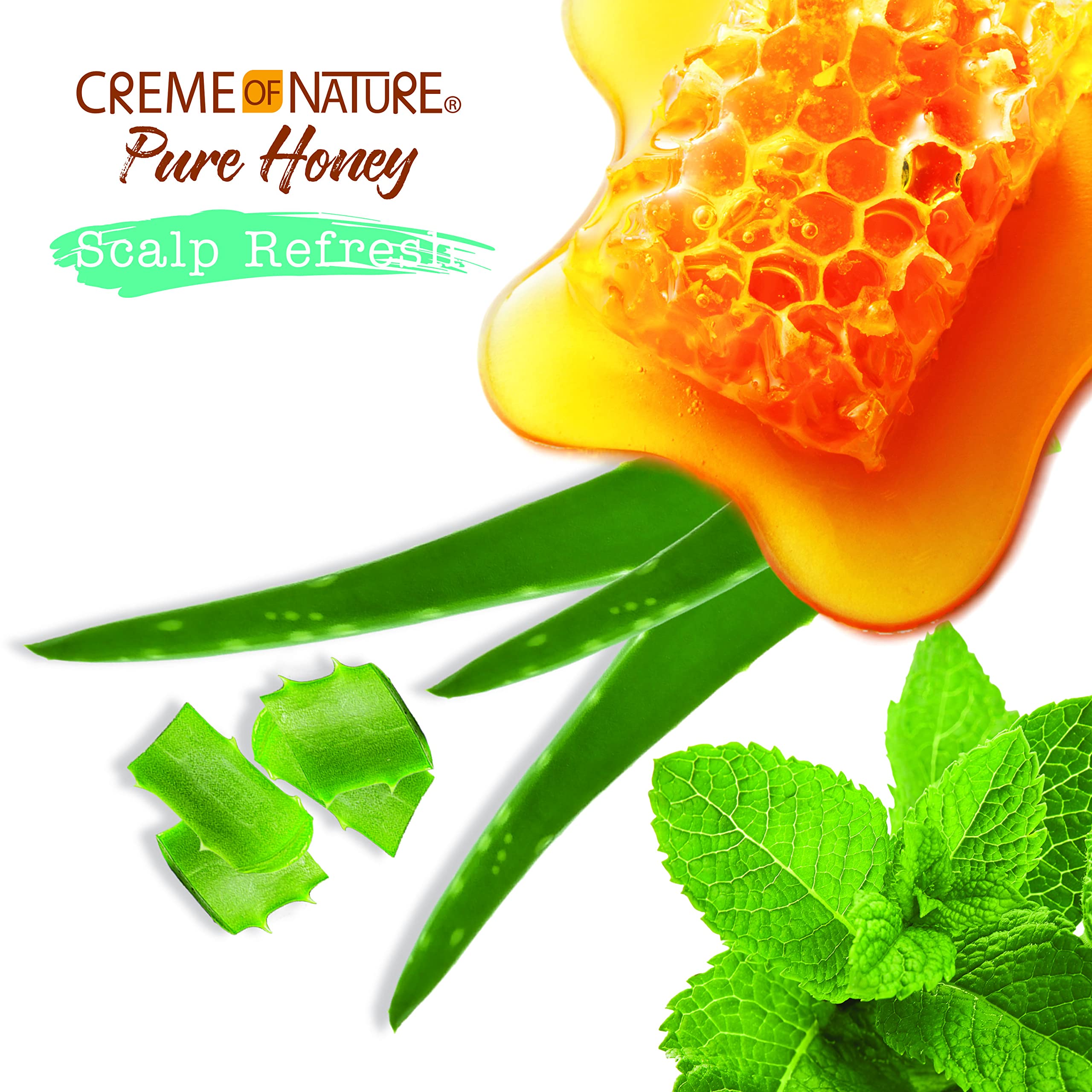 Creme of Nature Pure Honey Scalp Refresh Cleansing Scalp Treatment, No-Rinse Formula with Aloe, Mint & Honey, Dissolves Buildup & Refreshes Scalp, 8 oz - Image 4