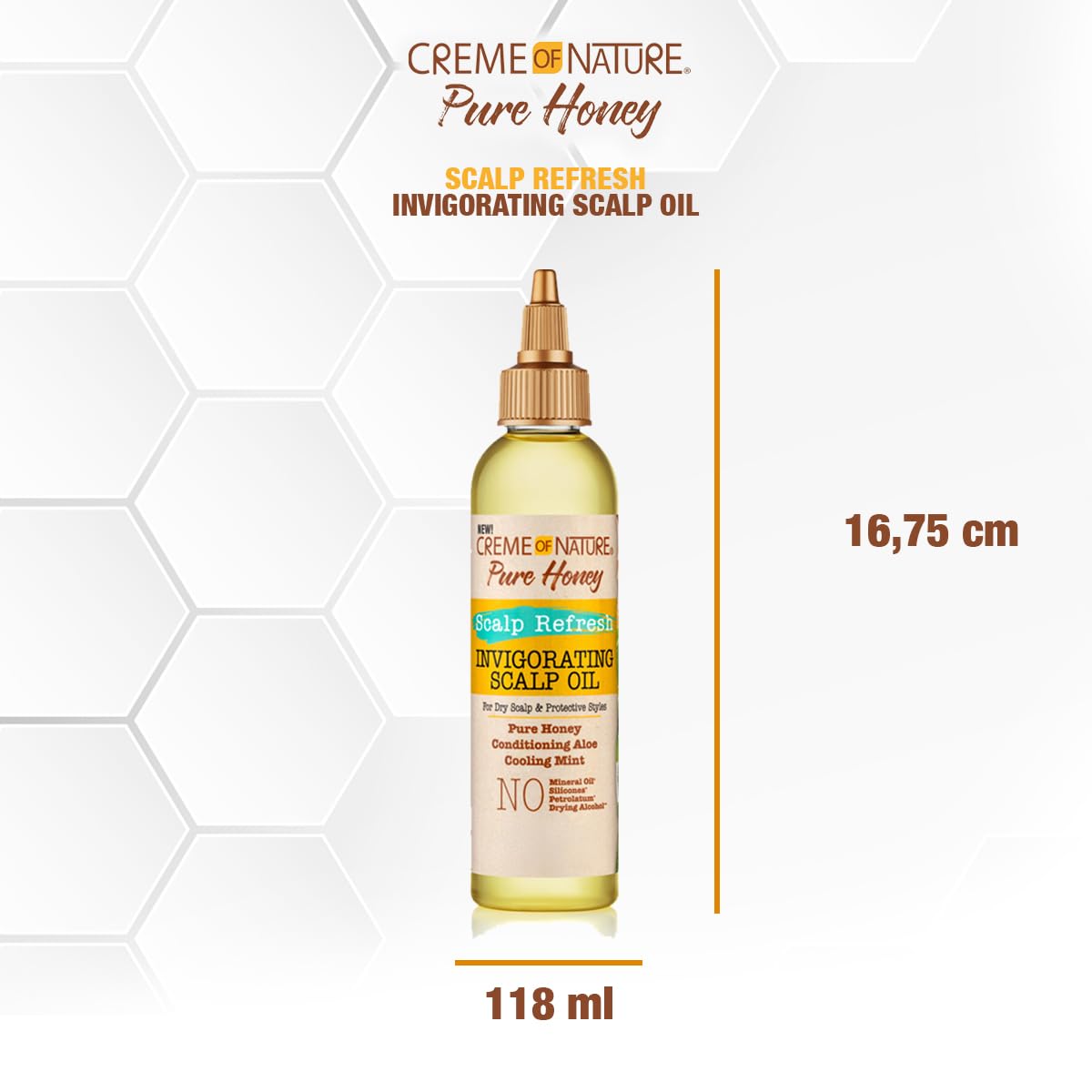 Creme of Nature Pure Honey Scalp Refresh Invigorating Scalp Treatment Oil, Lightweight Formula with Mint & Aloe, Moisture & Shine for All Hair Types & Styles, 4.2 oz - Image 5