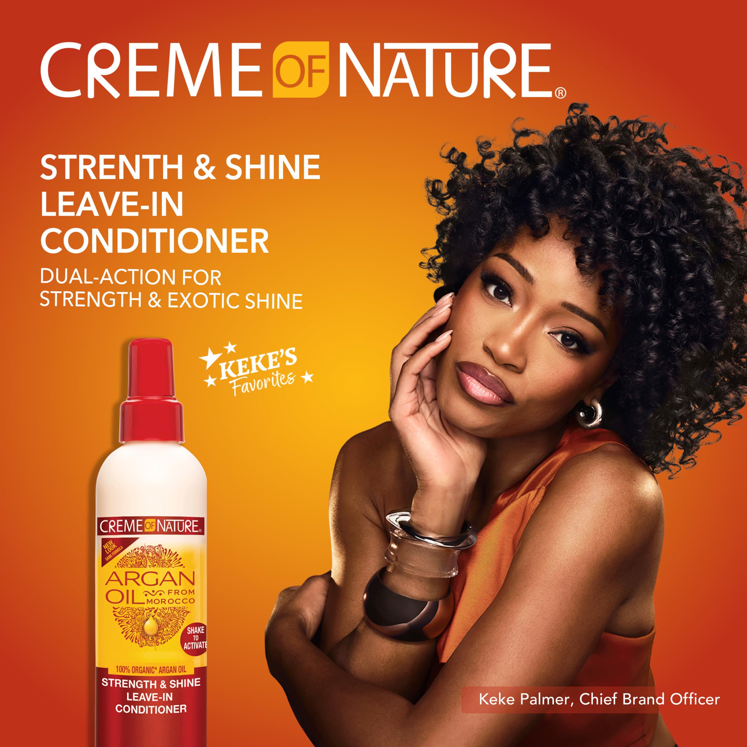 Creme of Nature Strength & Shine Leave-In Conditioner, Dual-Action Moisture & Protection, Infused with 100% Organic Argan Oil from Morocco, 8.45 fl oz - Image 2