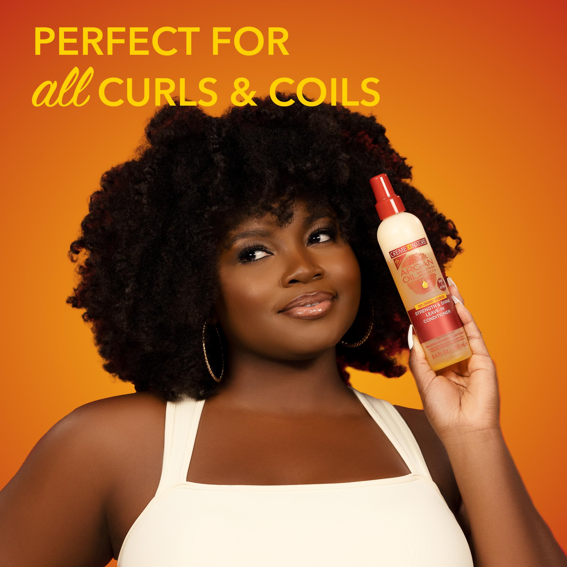 Creme of Nature Strength & Shine Leave-In Conditioner, Dual-Action Moisture & Protection, Infused with 100% Organic Argan Oil from Morocco, 8.45 fl oz - Image 3