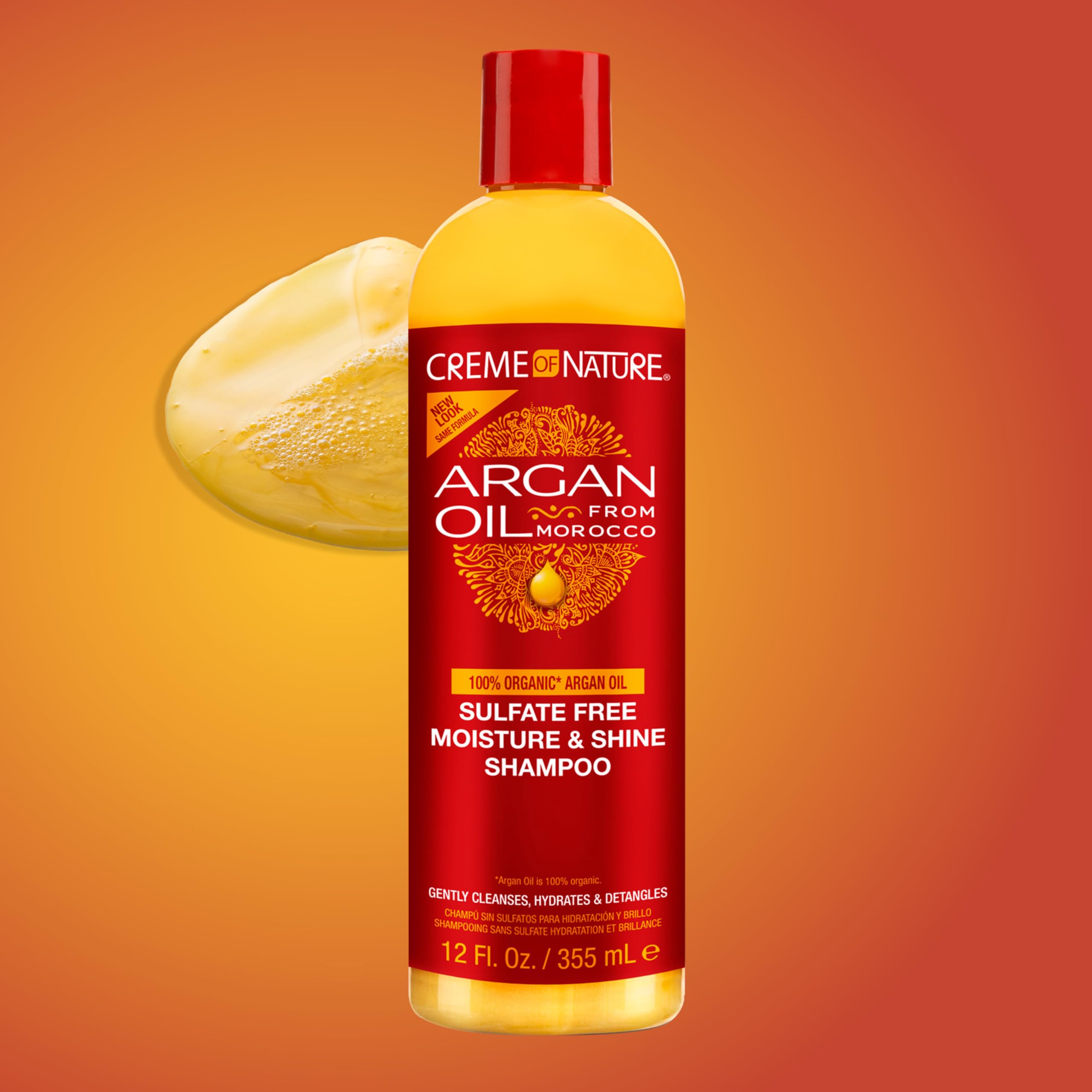 Creme of Nature Sulfate-Free Moisture & Shine Shampoo, Gently Cleanses, Hydrates & Detangles, Infused with 100% Pure Argan Oil from Morocco, 12 fl oz - Image 11