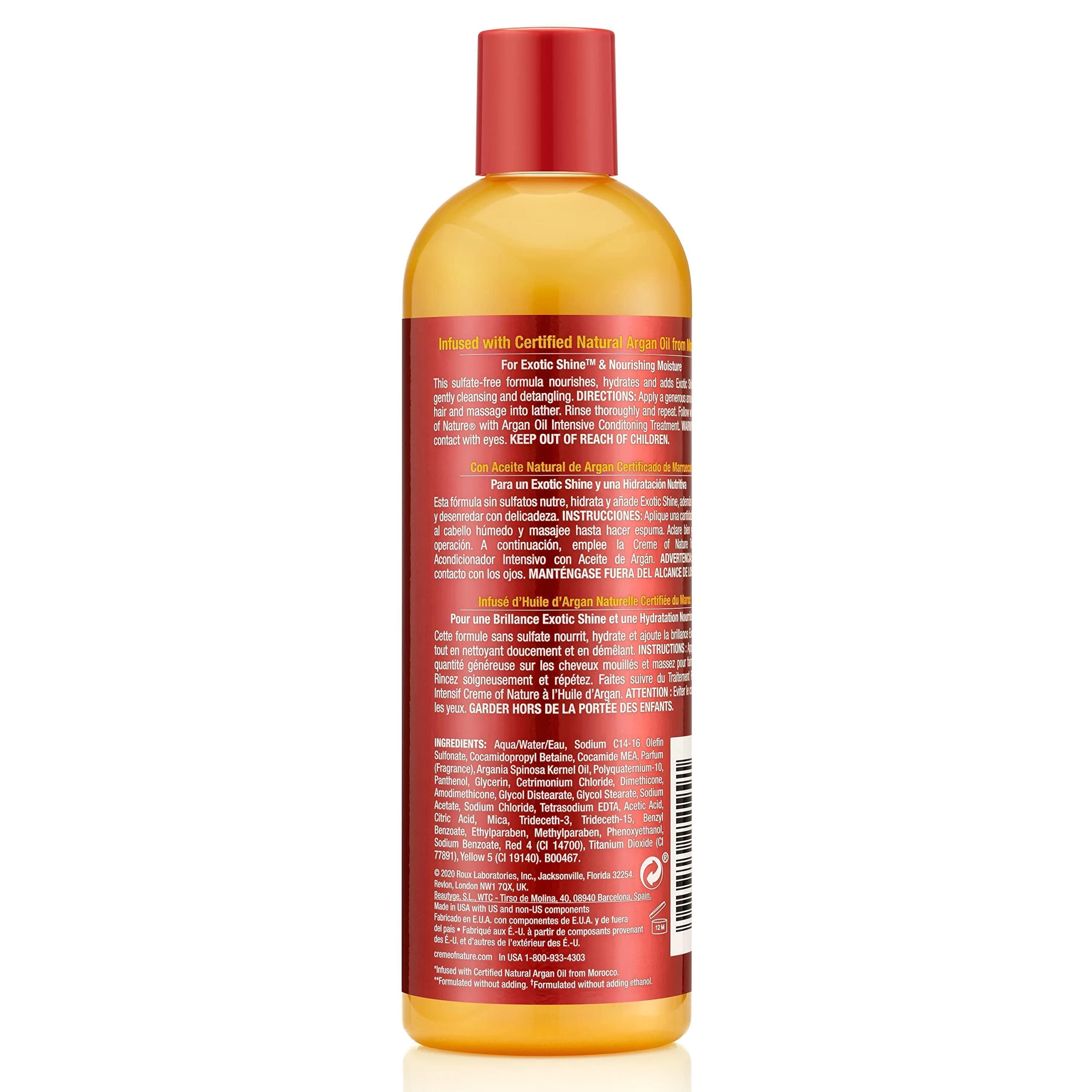 Creme of Nature Sulfate-Free Moisture & Shine Shampoo, Gently Cleanses, Hydrates & Detangles, Infused with 100% Pure Argan Oil from Morocco, 12 fl oz - Image 12