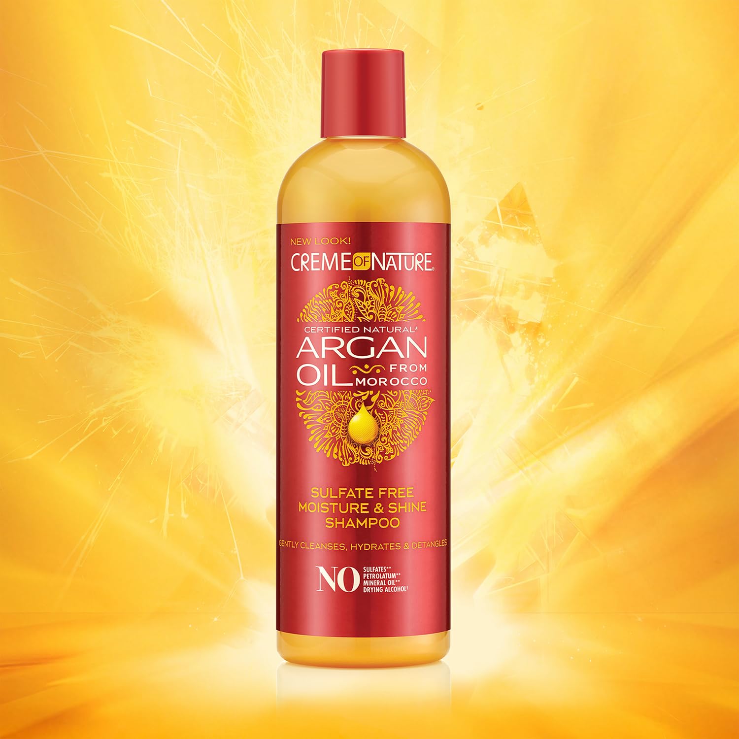 Creme of Nature Sulfate-Free Moisture & Shine Shampoo, Gently Cleanses, Hydrates & Detangles, Infused with 100% Pure Argan Oil from Morocco, 12 fl oz - Image 4