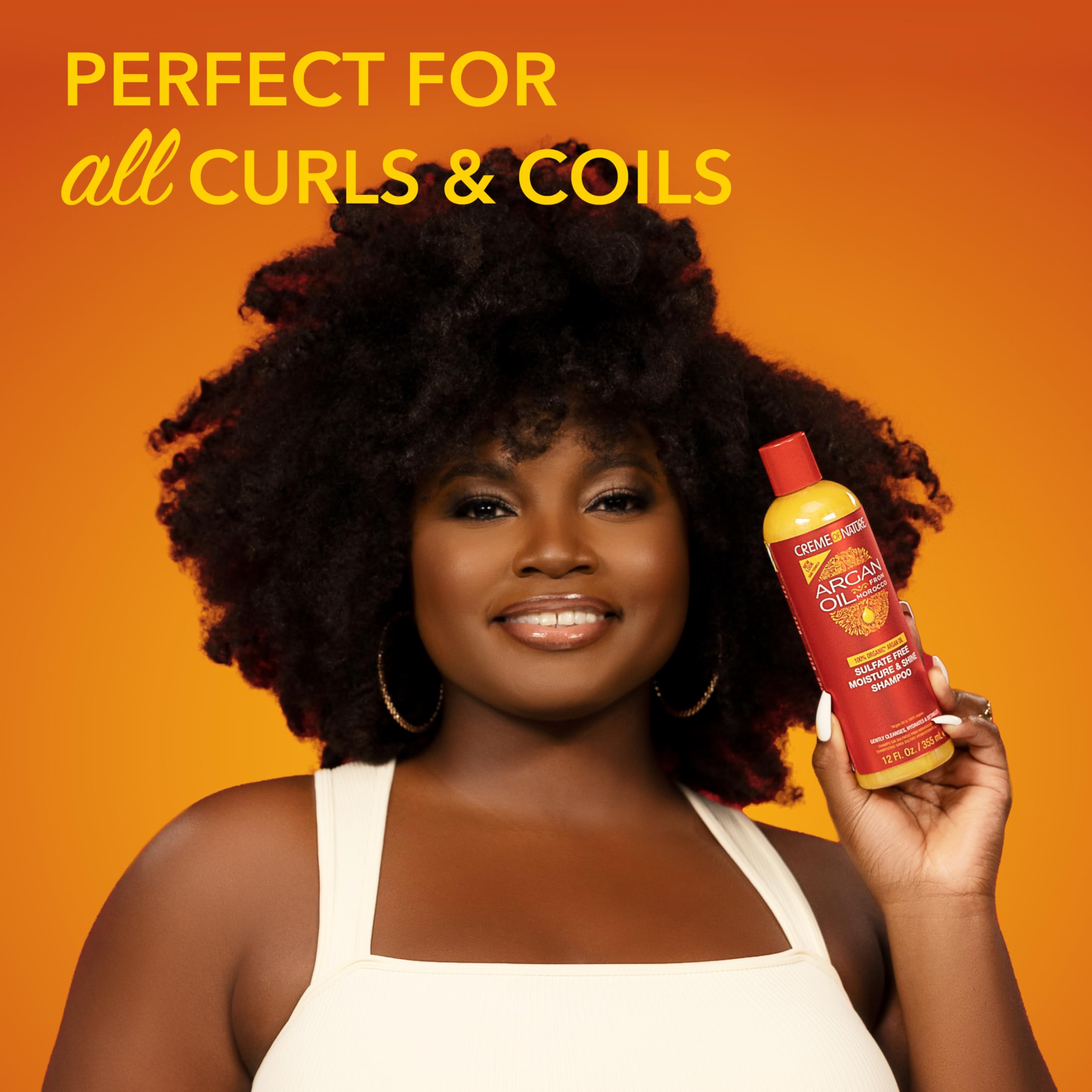 Creme of Nature Sulfate-Free Moisture & Shine Shampoo, Gently Cleanses, Hydrates & Detangles, Infused with 100% Pure Argan Oil from Morocco, 12 fl oz - Image 6